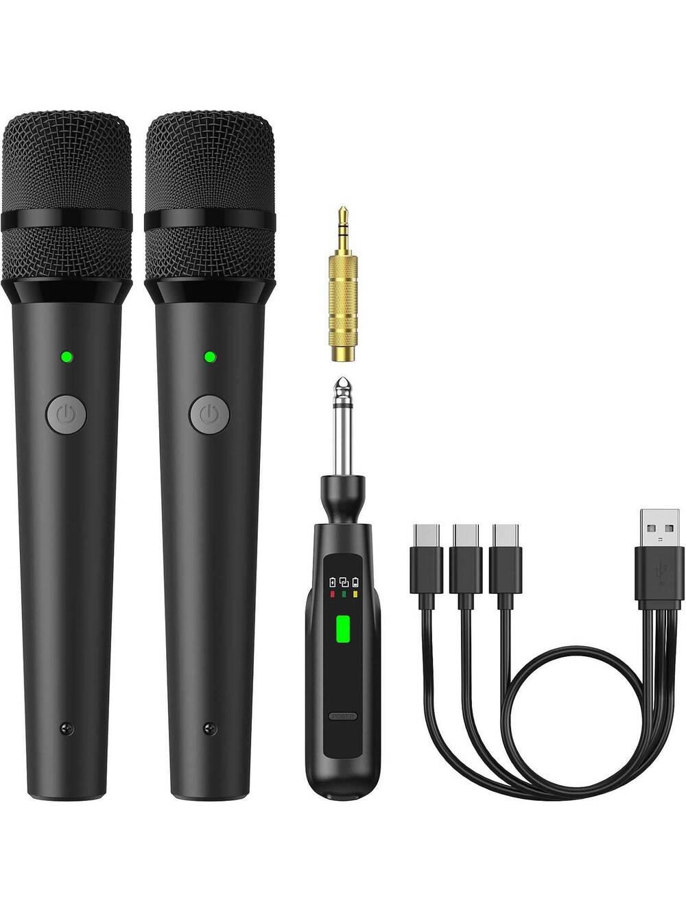 Dual Wireless Handheld Microphones - Rechargeable Karaoke Mic, TONOR TW-220 2.4G